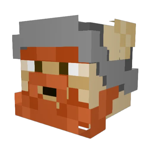 OBSINII Minecraft avatar head, 3D render