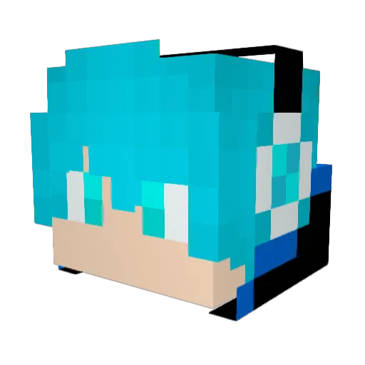 OBlueAuroraO Minecraft avatar head, 3D render
