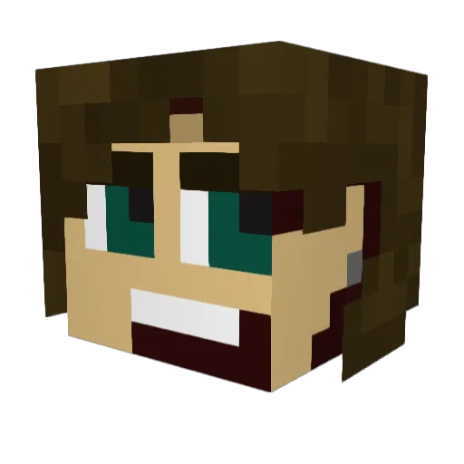 OBrakeMC Minecraft avatar head, 3D render