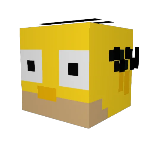 OFF_MILK Minecraft avatar head, 3D render