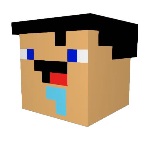 OG1 Minecraft avatar head, 3D render