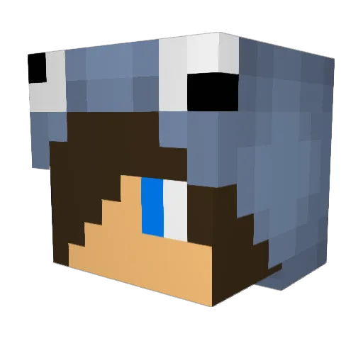 OGLuckyyyy Minecraft avatar head, 3D render