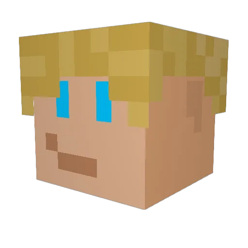 OHAYWEST Minecraft avatar head, 3D render
