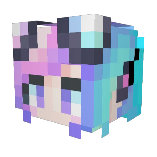 OIPIOIU Minecraft avatar head, 3D render