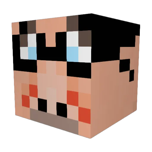OJDF Minecraft avatar head, 3D render