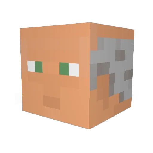 OJLoc Minecraft avatar head, 3D render