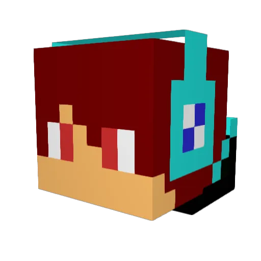 OJunO Minecraft avatar head, 3D render