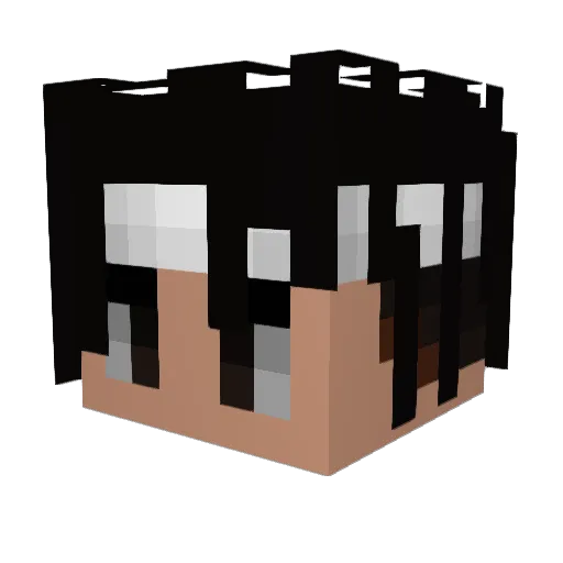 OKKK_k Minecraft avatar head, 3D render