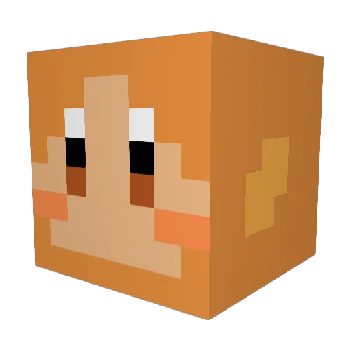 OKnikudama Minecraft avatar head, 3D render