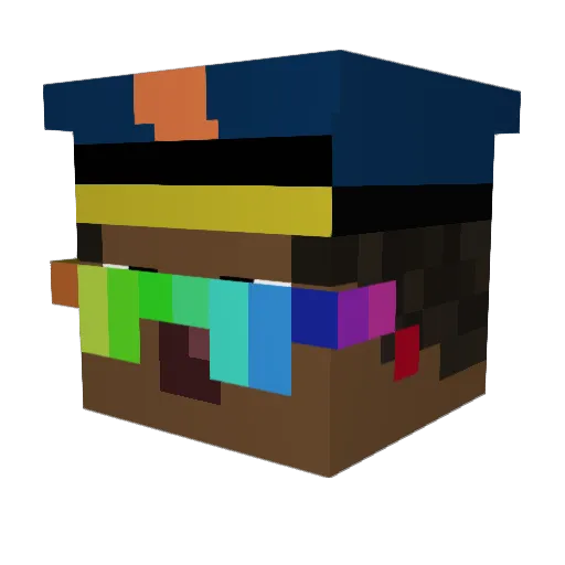 OL18 Minecraft avatar head, 3D render