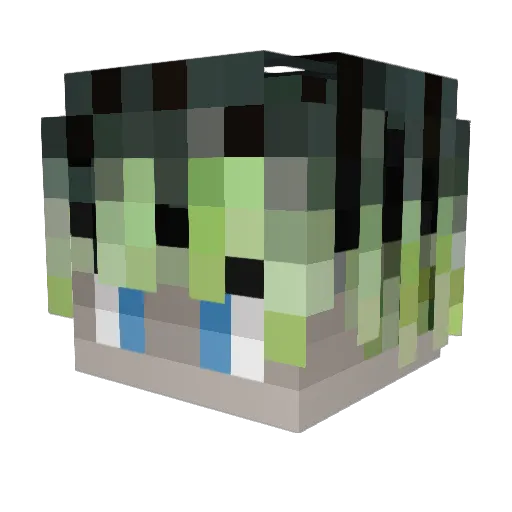 OLAxP Minecraft avatar head, 3D render