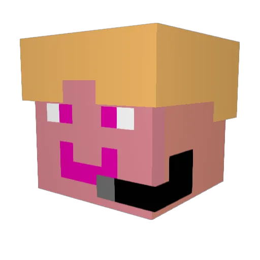OLEG_GAMING Minecraft avatar head, 3D render