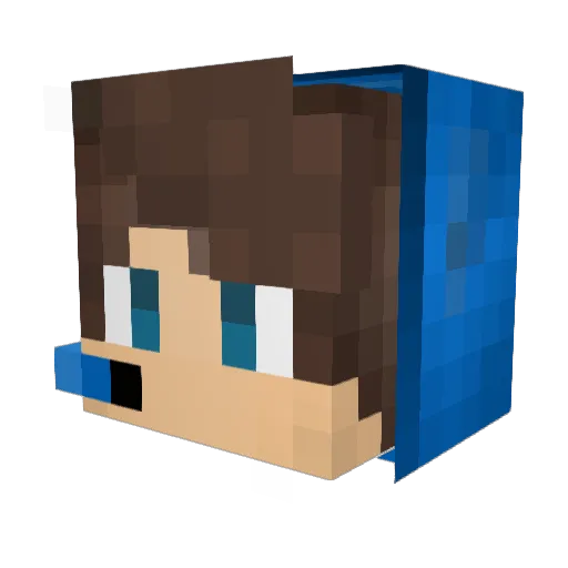 OLild Minecraft avatar head, 3D render