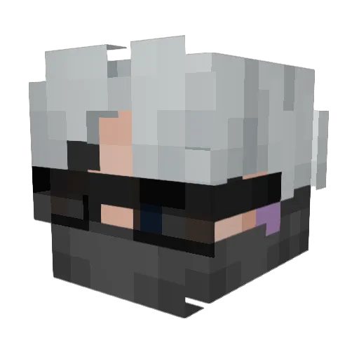 OMEGA08_ Minecraft avatar head, 3D render
