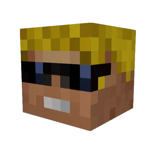 OMGDuke Minecraft avatar head, 3D render