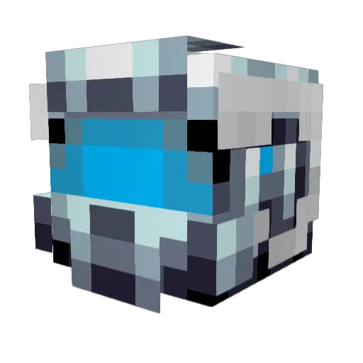 OMGUN Minecraft avatar head, 3D render