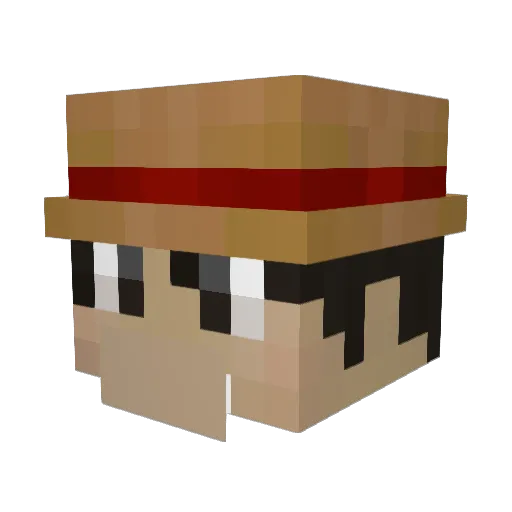 OMG_RAFA Minecraft avatar head, 3D render