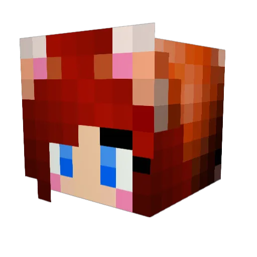 OMGitsRedPanda Minecraft avatar head, 3D render
