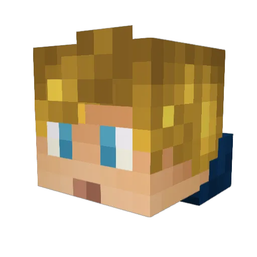 OMGitskretzy Minecraft avatar head, 3D render