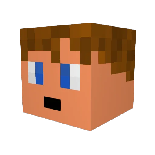 OMLIE0411 Minecraft avatar head, 3D render