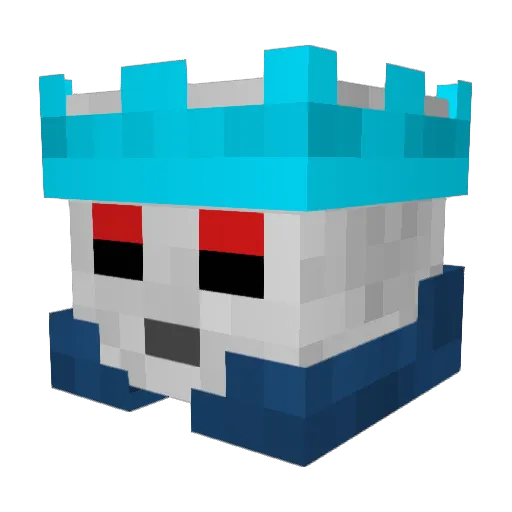 OMWINTER1 Minecraft avatar head, 3D render
