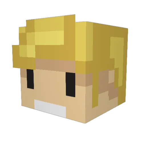 OMcHardy Minecraft avatar head, 3D render