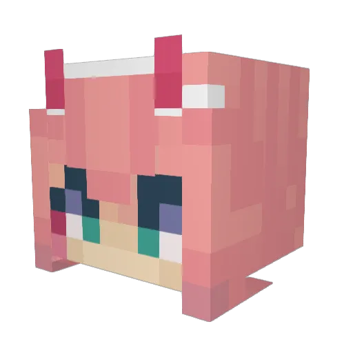 ONI002 Minecraft avatar head, 3D render