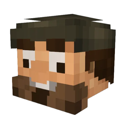 OOFant Minecraft avatar head, 3D render