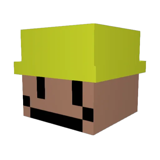 OOMretired Minecraft avatar head, 3D render