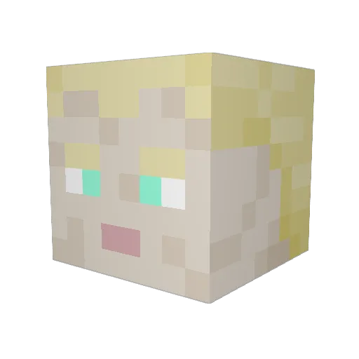 OOorMM Minecraft avatar head, 3D render