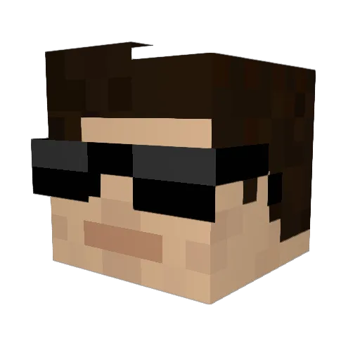 OPBrhm Minecraft avatar head, 3D render
