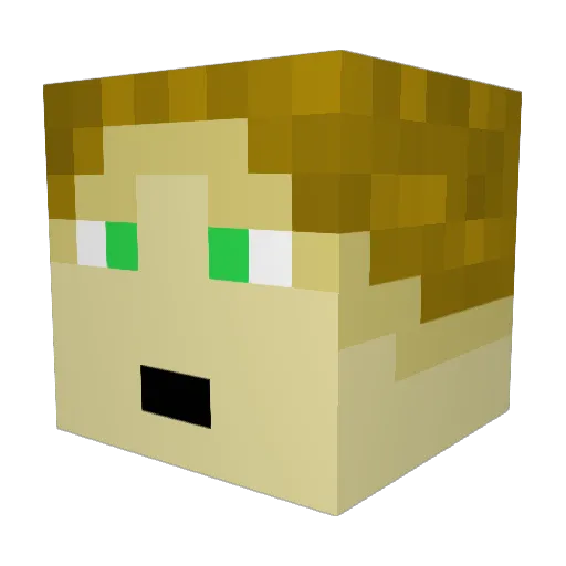 OPFiasco Minecraft avatar head, 3D render