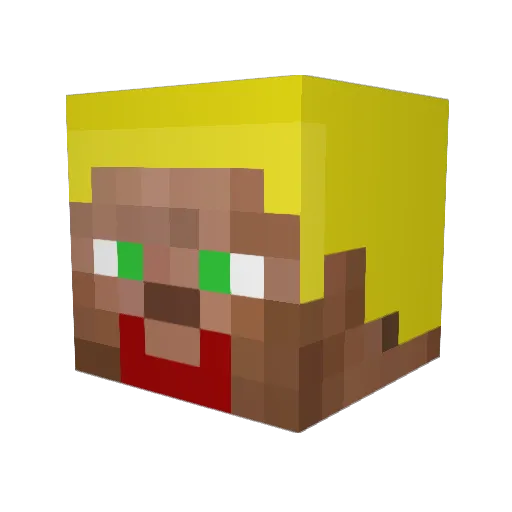 OPMA Minecraft avatar head, 3D render