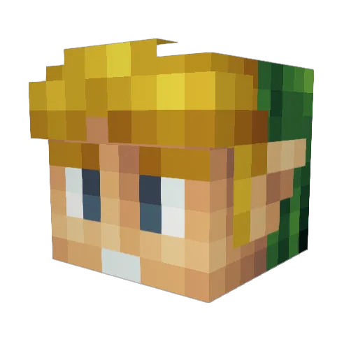 OP_Grill07 Minecraft avatar head, 3D render
