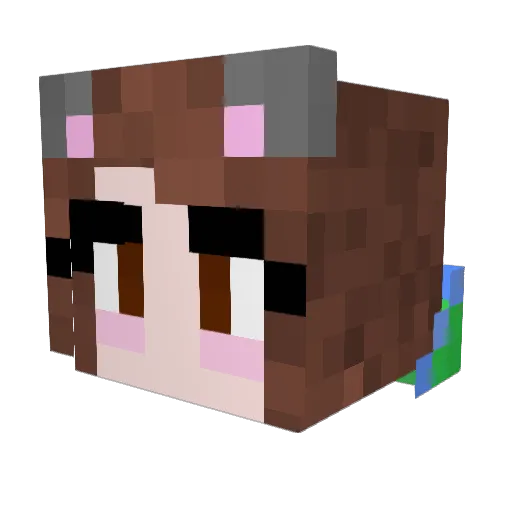 OPcreepercat Minecraft avatar head, 3D render