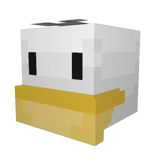 OPelikan Minecraft avatar head, 3D render
