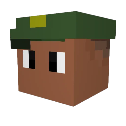ORafim Minecraft avatar head, 3D render