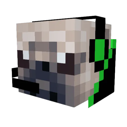 OSK_Pug Minecraft avatar head, 3D render
