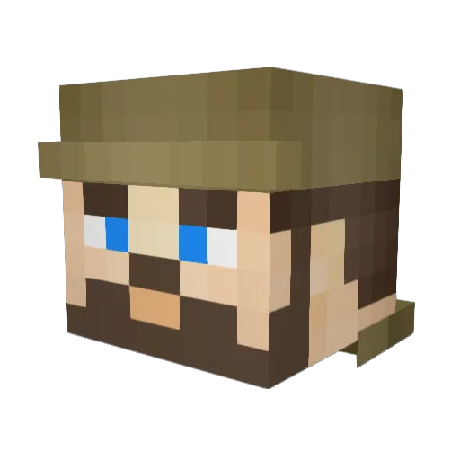 OSad Minecraft avatar head, 3D render
