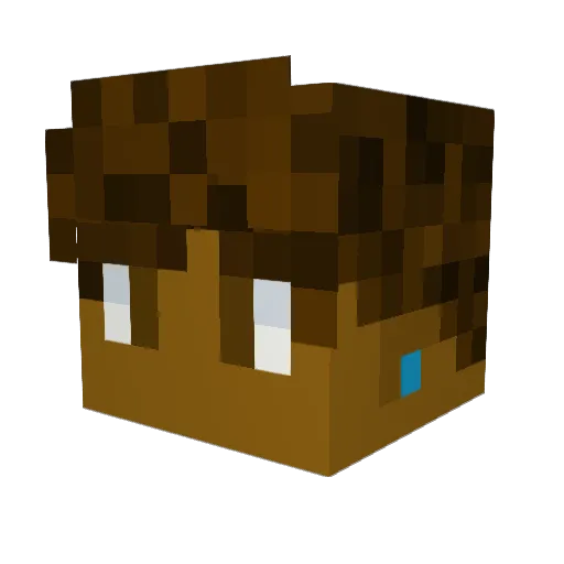OU999 Minecraft avatar head, 3D render