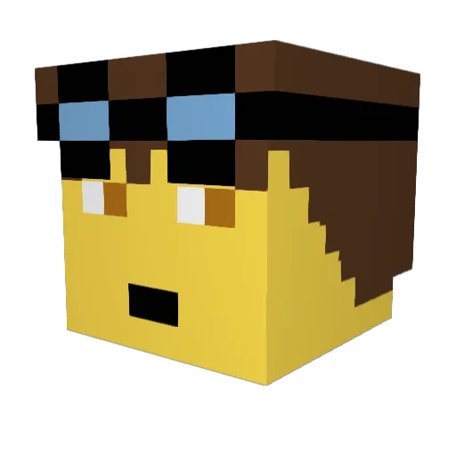 OUCH64 Minecraft avatar head, 3D render