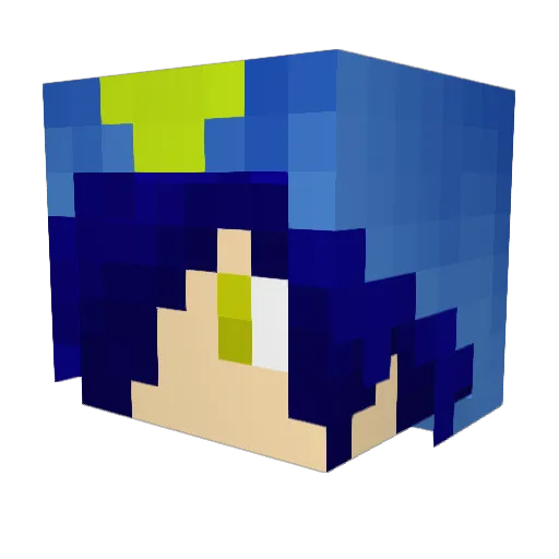 OUKA118 Minecraft avatar head, 3D render