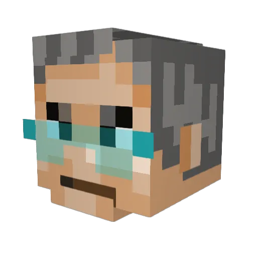 OUSOLO Minecraft avatar head, 3D render