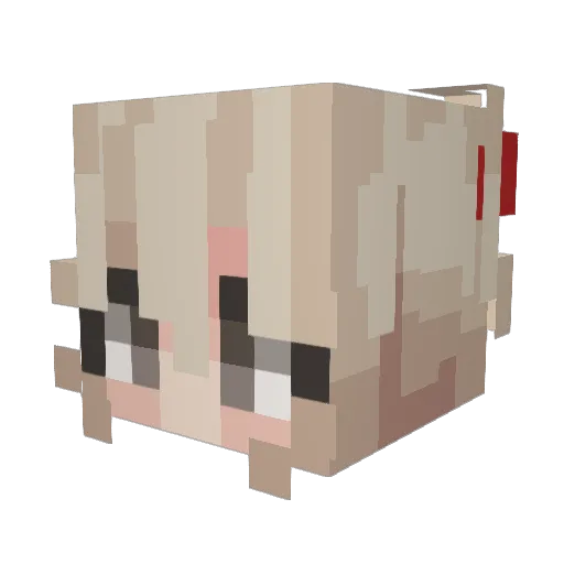 OUTSIDEGIRLX Minecraft avatar head, 3D render