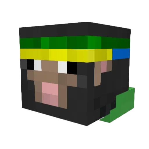 OVELHOO Minecraft avatar head, 3D render