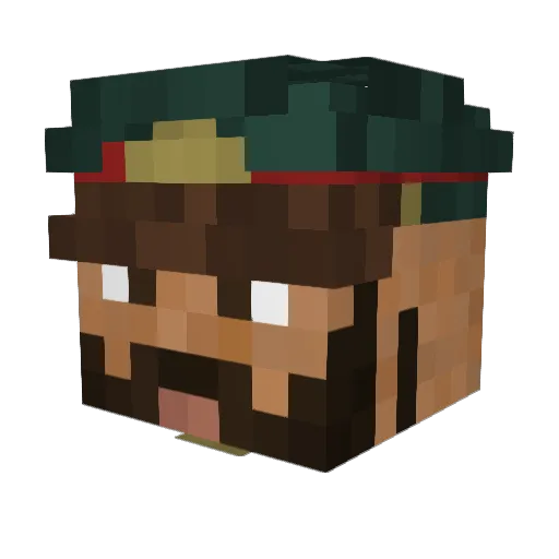 OVER141 Minecraft avatar head, 3D render