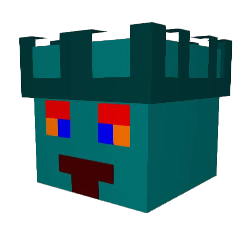 OVERLORD2022 Minecraft avatar head, 3D render