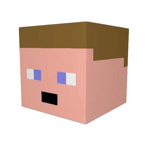 OVERLUFFF Minecraft avatar head, 3D render