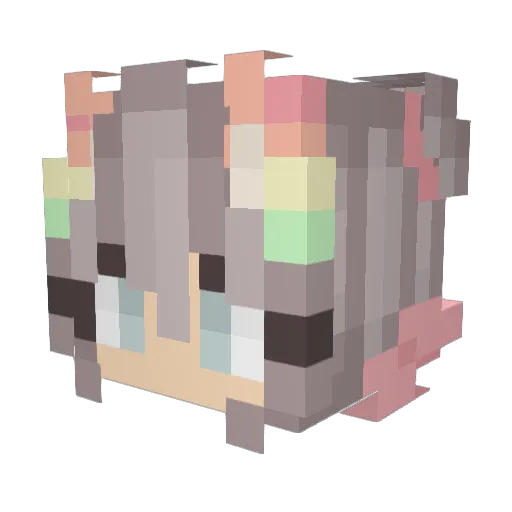 OXLOX1 Minecraft avatar head, 3D render