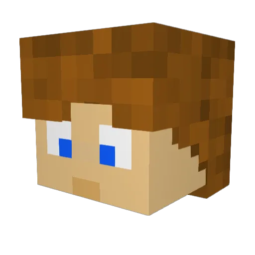 O_Byrne Minecraft avatar head, 3D render